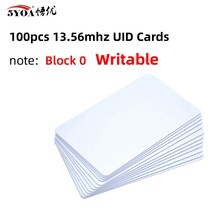 Rfid 복사기 컨트롤카드 리더 출입 통제 시스템용 RFID 카드 13.56Mhz IC M1 MF S50 클래식 ISO14443A 1K 근접 스마트 0.8mm 100 개/로트, [02] UID 13.56mhz, 02 UID 13.56mhz