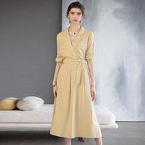 2023 봄과 여름 새로운 가벼운 친숙한 스타일의 정장 칼라 허리 슬림 드레스 여성 스러움 가능한 직장 통근 스커트 제시뉴욕원피스 드레스렌탈 퀸잇 봄원피스 상견례옷차림