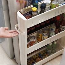 베란다 거실 틈새 다용도 수납장, 폭 16cm 3단