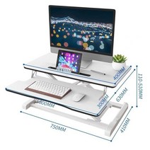 코스트코책상 책상겸테이블 1인용컴퓨터책상 앉아서공부하는책상스탠드 업 컴퓨터 리프팅 책상, 하이 엔드 키보드 트레이-공압 자동 리프팅-흰색