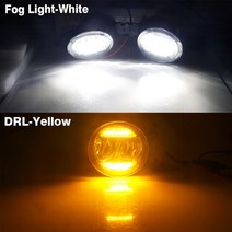 코번트 2in1 30W 8000LM LED 안개 조명 어셈블리차량안개 램프 DRL 주간 러닝 라이트 12V Renault Clio 2/II Hatchback Van 1998-200, [06] White and Amber