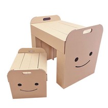 스마일 데스크 앤 체어 DIY 유아 놀이 책상 의자 종이가구, 스마일 체어 2개입