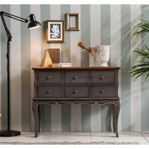 영국 모던엔틱 그레이 원목 콘솔 테이블(100cm) 화분 장식 높은 포인트