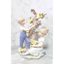 유럽풍 장식인형 야드로 세라믹인형 고급스러운 선물 집들이 도자기소품 소년소녀, 강아지와 소년