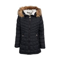DKNY 여자 겨울 코트 – 풀 셰르파 안감 빙하 실드 파카 자켓 모피 트림 후드 7-16