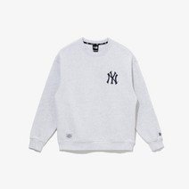 뉴에라 남여공용 MLB 그리드 로고 뉴욕 양키스 맨투맨 헤더 그레이 13338670