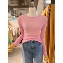 ab.fz 핑크 슬림 골지 티셔츠 (ABXY1QK34C) US