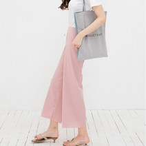 1+1 여름 골지 7부 여름 바캉스 고무줄 여성 와이드 팬츠 밴딩 통바지
