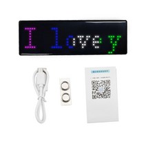 미니 LED 이름 배지 DIY 프로그래밍 가능한 스크롤 메시지 보드 블루투스 앱 디지털 디스플레이 USB 충전 가격 이름표 모듈, RGB 2