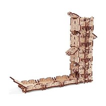 UGEARS 보드 게임용 3D 퍼즐 롤링 주사위 또는 컵 4개를 위한 모듈식 타워 가족 테이블 탑 롤 플레잉 게임을 독특한 기계 장치 성인용 목재 건설 키트 USA 미국