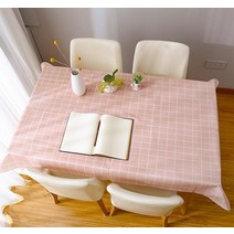 학교 테이블보 180x137cm 사각 회의 체크 방수 PEVA 4인 식탁보 캠핑 행사, 쿠팡 본상품선택, 쿠팡 핑크, 쿠팡 본상품선택