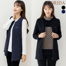 드리다 엄마옷 여자 보카시 집업 빅사이즈 조끼 베스트 봄 가을 40-50대 미시 중년 여성 캐주얼 출근 검정