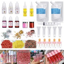 DIY 립글로스 키트 모이스춰 라이징 클리어 립글로스베이스 젤 200ml 튜브 안료 파우더 글리터 향료 에센스, 한개옵션1, 01 Set 2