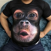 베이직클로즈 남성 반팔 원숭이 3D 입체 프린팅티셔츠 남자 맨투맨