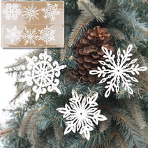 더리얼스 크리스마스 트리장식 오너먼트 악세사리 페이퍼 펄 눈결정체 눈설정 눈꽃 화이트 - 3종 세트 (2종 택1) 트리오너먼트, A타입