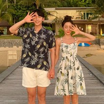 파인 미니 원피스 OP17158F-1 밴딩 미니 원피스 허니문 비치웨어 커플룩