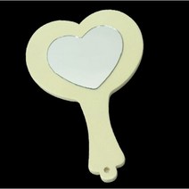 만들기자랑 미니손거울 3종/나무손거울/만들기재료/칼라클레이/, 나무손거울-하트(5개)
