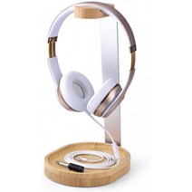케이블 홀더가 있는 Avantree Universal Woodle & 알루미늄 헤드폰 스탠드 행거 Sony Bose Shure Jabra JBL AKG 게, 1, 단일옵션