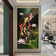 연꽃 구어도 보석십자수 DIY 비즈십자수 대형사이즈 비즈공예(사은품 증정), 90cm x 160 cm, 금전수(J)