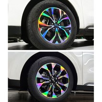 [카르쉐] 4세대 카니발 KA4 홀로그램 휠 스티커 카본 휠스티커 18인치 19인치, 18인치 1세트, 유광헤어라인실버