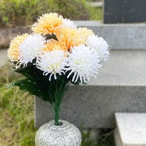 오브꽃스 조화꽃 인테리어조화 장식 촬영소품 성묘 셀프웨딩부케 빅 과꽃 몬스테라 다발 부쉬, 핑크, 1개