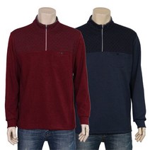 긴팔티 중년 남자 반폴라 지퍼달린 티셔츠 남성티 50대 목티 60대 짚업 복 상의