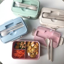 직장인 도시락통 샐러드 다이어트 나눔반찬통 밀프랩 용기 밀짚 샌드위치 친환경 전자레인지, 반함그린, 1000ml