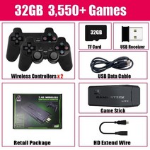 레트로오락기 비디오 게임 콘솔 ps1fcgba 무선 컨트롤러용 내장 10000 게임 tv 게임 스틱 4k hd 레트로 미니 핸드헬드 게임 플레이어 9, 32g-3500 게임