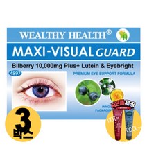 [사은품제공]호주 웰시헬스 비주얼가드 빌베리 10000 60캡슐 눈에 좋은 안토시아닌 추출물 루테인 알지알지몰 RZ, 상품수량, 3개