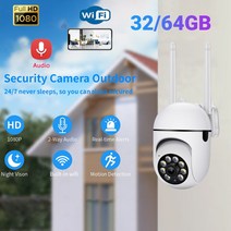 CCTV 2.4G WiFi CCTV IP 태양 전지 패널 보안 카메라 야간 투시경 2MP 1080P HD 360 회전 무선 야외, 02 EU With 32GB_01 EU 플러그
