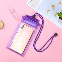 SUP 서핑 보드 범용 방수 가방 낚시 스탠드 업 패들 보드 투명 휴대폰 케이스 수중 비디오 보호, purple