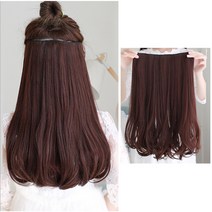 [피플앤제이] C컬 붙임머리 가발 헤어피스 볼륨 긴 자연스러운 연출, 타입2 35cm - 네추럴브라운