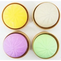 (5개) 만두 말랑이 하양 핑크 노랑 그린 찜통에 담긴 클레이 쫀득쫀득 소근육발달 스트레스 해소 kc인증