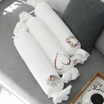 셀러허브 여성패션 [플레이스31] 하얀색 캔디쿠션 플라워 자수 레이스 인테리어 쿠션, 선택완료