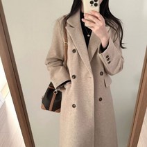 2온스 누빔안감 울함량 모노 울 롱코트