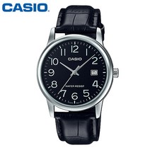 CASIO 카시오 남성 MTP-V002L-1B 가죽밴드 손목시계
