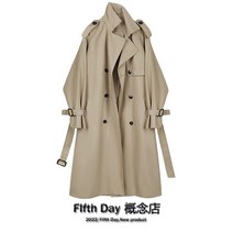 여성 가을 트렌치코트 브랜드 할인점 몰 여성복 대외 무역 카키 윈드 브레이커 중간
