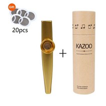 오르프금속 카주 악기 20 피스 플루트 필름 선물 간단하고 배우기 쉬운 종이 튜브와, 01 gold