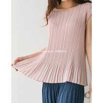 [원더플리츠] 데일리 플리츠 프릴 민소매 블라우스 쿨 냉감 티