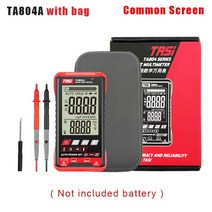 멀티 테스터기 TASI-TA804AB 디지털 멀티미터 전문 자동 테스터 실제 RMS 초박형 지능형 옴 NCV 전압 측정, 02 TA804A with bag