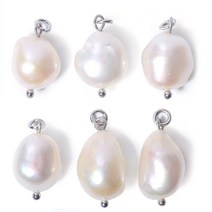 6pcs 담수 진주 매력 불규칙한 모양의 펜던트 구슬 DIY 보석 제조
