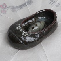 검정 고무신 철화 꽃수반 (남)