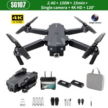 zll sg107 pro rc 드론 4k hd 듀얼 카메라 5g wifi fpv gps quadcopter one key return home 브러시리스 모터 광학 흐름 포지셔닝, 1-4k 배터리2