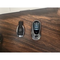 벤츠 스마트 디지털키 디스플레이키 차키 AMG 지바겐 마이바흐 클래스 케이스 개조, 전문가개조(직사각 신형 클래스키), 앞뒤 AMG+월계수(화이트)