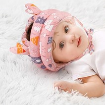 아기 머리 보호대 유아 안전모 헬멧, 머리보호대 핑크