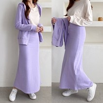 가을 30-40대 미시 캐주얼 키큰녀 스타일 쭈리 면 밴딩 H라인 롱 스커트 치마