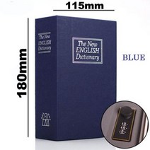 책모양 보물상자 금고 돼지 저금통 비밀 도서 동전 돈 숨김 보안 숨겨진 보석 디지털 암호 사물함, 한국, 파란색 비밀번호