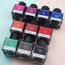 딥 펜 컬러 만년필 잉크 25ml 캘리그라피 병잉크 블루, 색상, 만년필 펜촉굵기