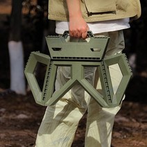 트랜스폼체어 5컬러 간이 캠핑 낚시 스툴 다이소접이식의자, 스카이블루