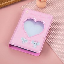 편지 인쇄 된 사진 앨범 3 인치 Photocard 바인더 Instax 미니 스크랩북 수집 도서 Kpop 카드, B-pink heart